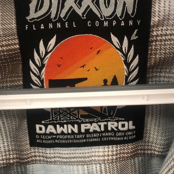 DIXXON “Dawn Patrol” long sleeve button down flannel shirt with snaps. Mens L - Picture 2 of 4